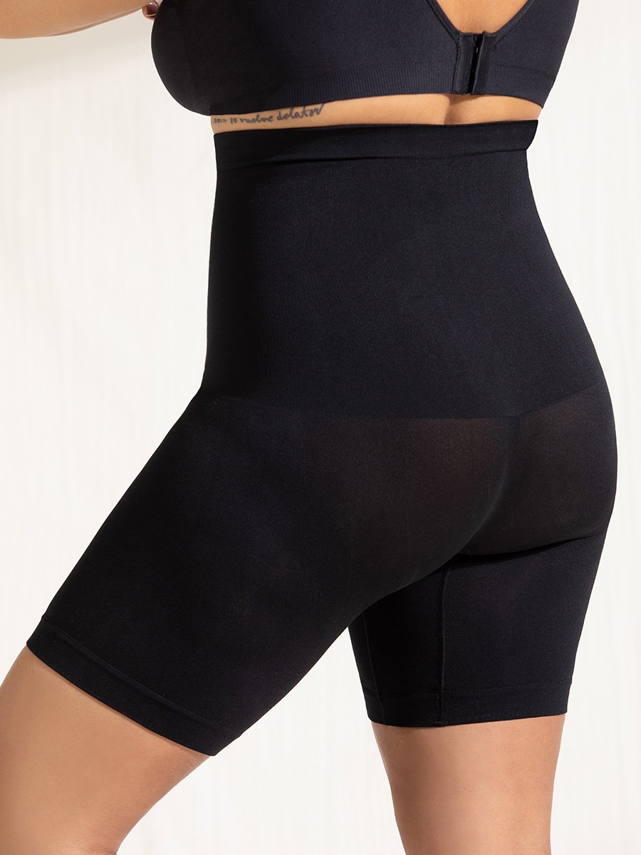 Pantaloncino modellante donna a vita alta Belly Slim Snellisce cosce glutei e pancia Tessuto senza cuciture